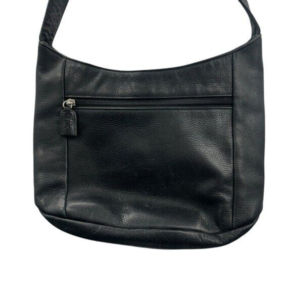 The Sak Pure Leather Shoulder Bag Handbag Purse Black Pebbled Vintage - Picture 4 of 8